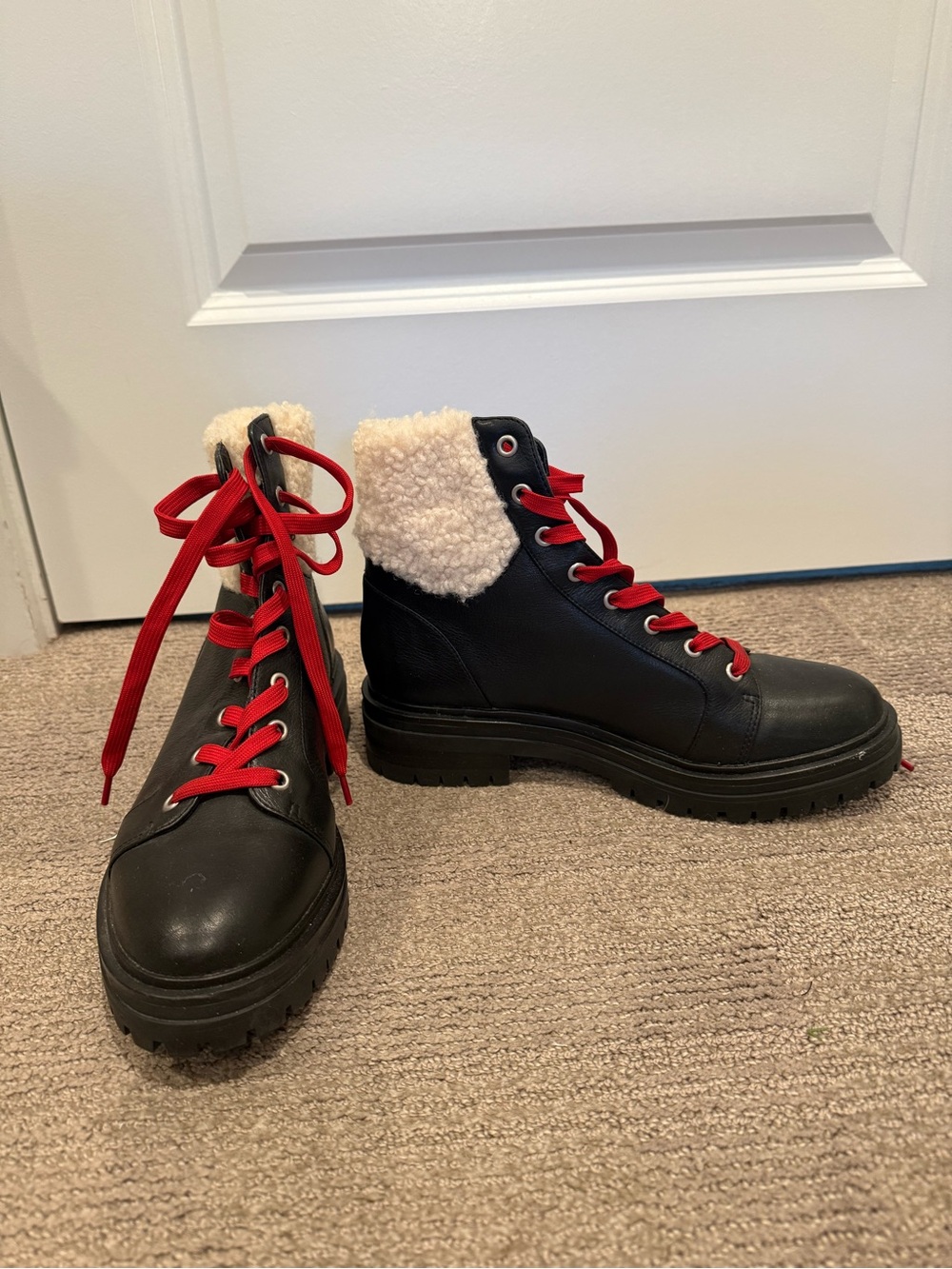 Kenneth Cole New York "Rhode" Faux-Fur Waterproof Combat Boots